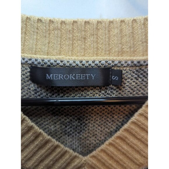 Merokeety Animal Print Women's Size Small Soft Pullover V neck Sweater - Picture 3 of 14